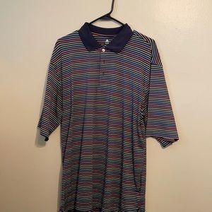 Multicolored stripe men’s golf shirt